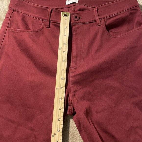 J. Jill Christian Soriano Pants Womens Sz 10 High Rise Burgundy Red Straight Leg - Picture 5 of 7